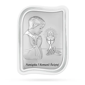 Panel na pamiątkę I Komunii Św. z chłopczykiem i tekstem
