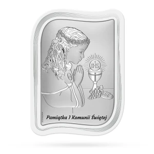 Panel na pamiątkę I Komunii Św. z dziewczynką i tekstem
