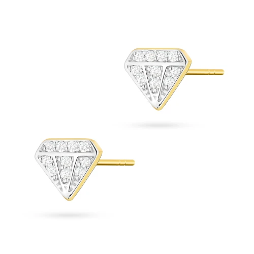 Złote kolczyki w kształcie brylantów z diamentami K0504.Z3.DIW.01 marko