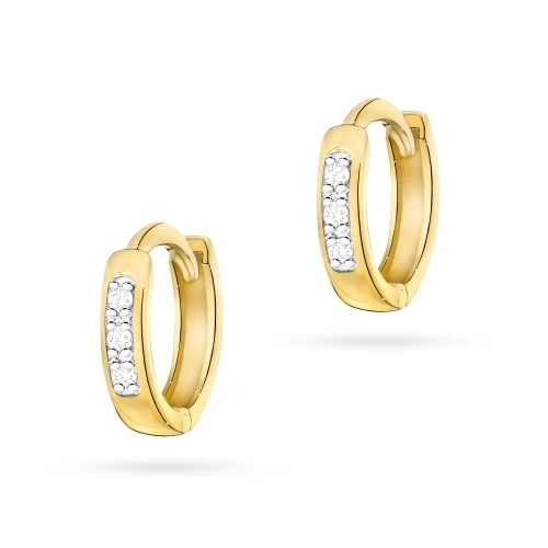 Złote kolczyki z brylantami 0,08ct