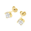 Złote kolczyki kwadraty z brylantami 0,16ct Premio K0402.Z3.DIW.01 marko