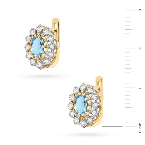 Okazałe kolczyki ze złota topaz i brylanty kwiat K0401.B3.DIW.02 marko