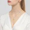 Pozłacany krzyż z Jezusem diamentowany zdobiony D367-925-Z marko