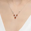Naszyjnik srebrny gałązka bursztynowe łezki kropelki N1094-925-S marko