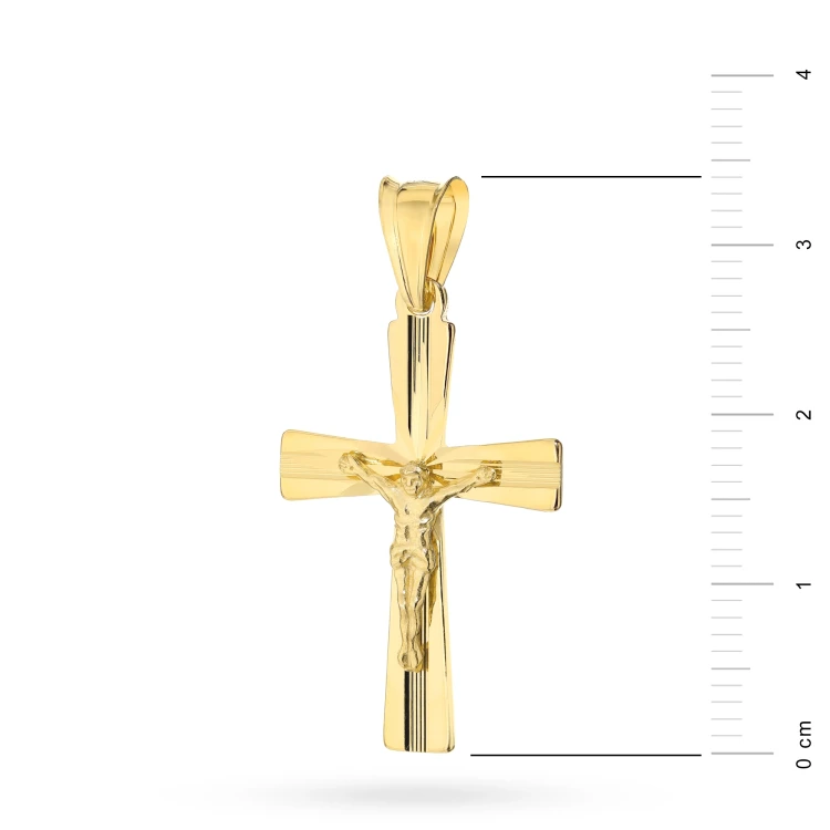 Pozłacany krzyż z Jezusem diamentowany zdobiony D367-925-Z marko