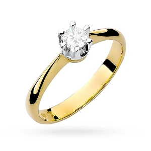 Klasyczny pierścionek zaręczynowy Lab  Diamonds 0,25ct żółte złoto