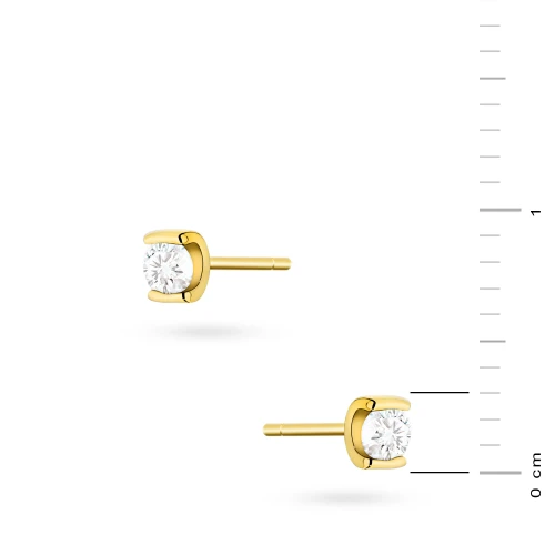 Złote kolczyki minimalistyczne basic cyrkonia Jeso SS2025EG K608-585 marko