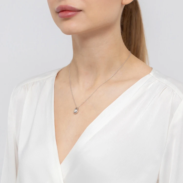 Srebrny naszyjnik zawieszka gładka kropla łezka Supreni SS2025NS N1096-925-S marko