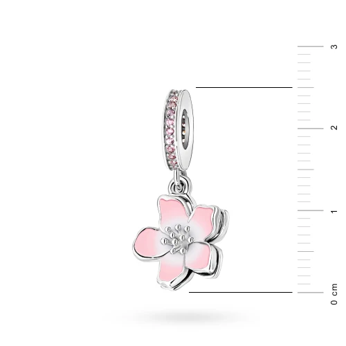 Srebrna zawieszka kolorowy kwiatek        Charms