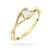Złoty pierścionek z cyrkonią delikatny splot Krystaliczna EP201-333-B marko