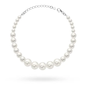 Bransoletka ślubna z perłami Swarovski srebro 925