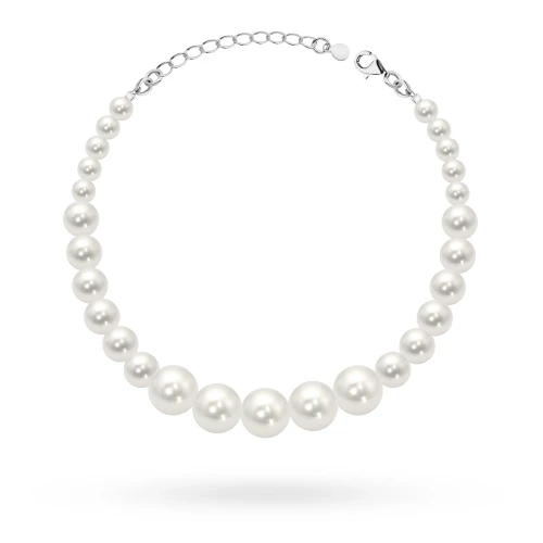Bransoletka ślubna z perłami Swarovski srebro 925