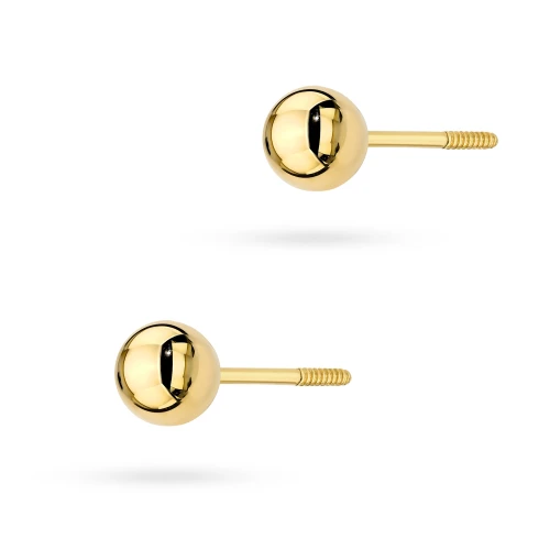 Złote kolczyki kulki 4mm sztyft zakręcany Jeso pr.333 labret