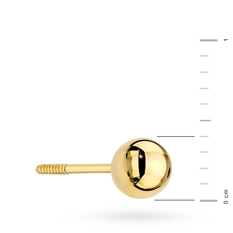 Złoty pojedynczy kolczyk kulka 4mm sztyft zakręcany Jeso pr.333 K1882-333-4-SOLO marko