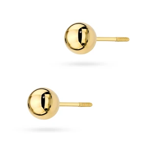 Złote kolczyki kulki 5mm sztyft zakręcany Jeso pr.333 labret