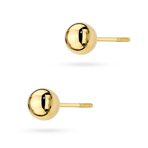 Złote kolczyki kulki 5mm sztyft zakręcany Jeso pr.333 labret