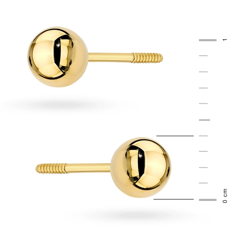 Złote kolczyki kulki 4mm zakręcany sztyft Jeso pr.585 K1882-585-4 marko