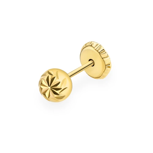 Złoty pojedynczy kolczyk kulka diamentowana 4mm sztyft zakręcany Jeso pr.333 K1883-333-4-SOLO marko