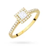 Zaręczynowy pierścionek ze złota kwadratowy diament Princessa 0,30ct i brylanty Generacja W0591.Z3.DIW.01 marko