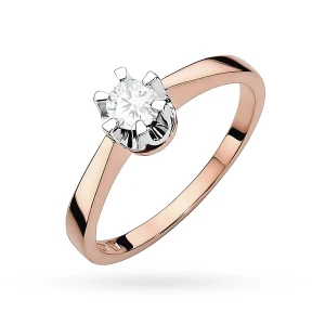 Pierścionek zaręczynowy klasyczny 0,25ct  z różowego złota Lab Diamonds