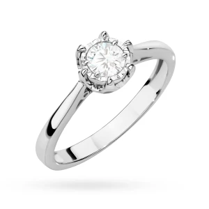 Pierścionek zaręczynowy klasyczny 0,30ct  z białego złota Lab Diamonds