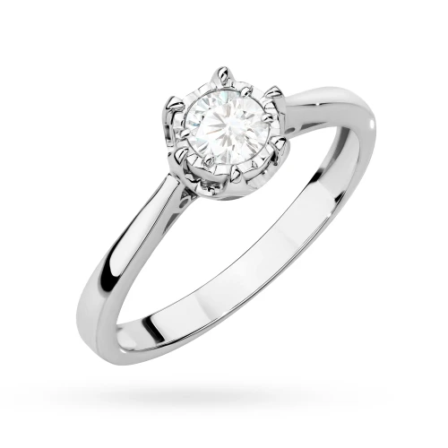 Pierścionek zaręczynowy klasyczny 0,30ct  z białego złota Lab Diamonds