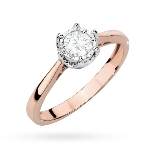 Pierścionek zaręczynowy klasyczny 0,30ct  z różowego złota Lab Diamonds