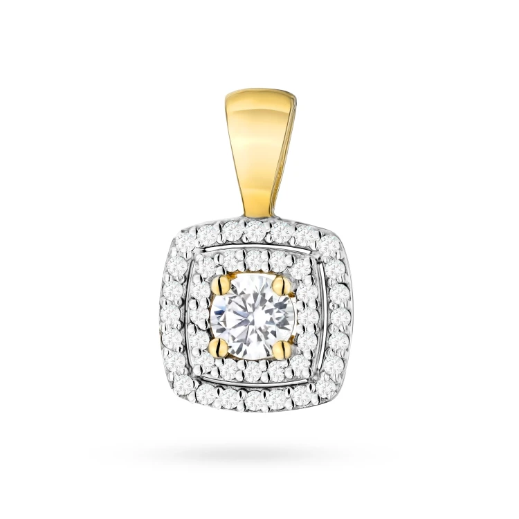 Złota kwadratowa zawieszka z diamentami laboratoryjnymi Lab Diamonds Z0506.Z3.LDW.01 marko