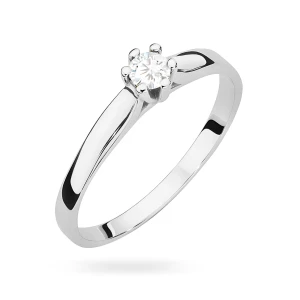 Klasyczny pierścionek zaręczynowy  z diamentem laboratoryjnym 0,15ct białe złoto Lab Diamonds