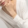 Złota bransoletka połączone koła ringi obręcze cyrkonie w oprawie Iluvia B1441-585-B marko