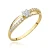 Złoty pierścionek kwiatek cyrkonie Soledo EP105-585 marko