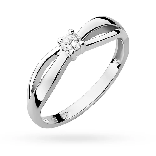 Pierścionek zaręczynowy Lab Diamonds  0,10ct białe złoto