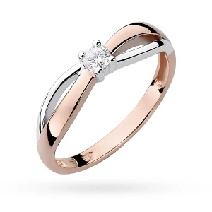 Pierścionek zaręczynowy Lab Diamonds  0,10ct różowe złoto