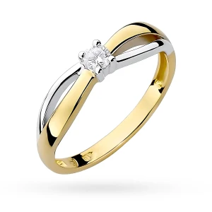 Pierścionek zaręczynowy Lab Diamonds  0,10ct żółte złoto