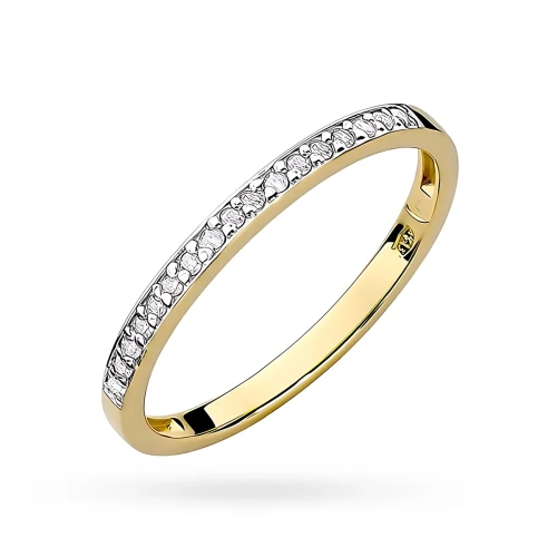 Pierścionek zaręczynowy obrączka  z żółtego złota Lab Diamonds