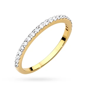 Pierścionek zaręczynowy obrączka  z żółtego złota Lab Diamonds