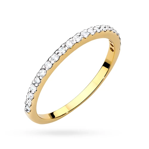 Pierścionek zaręczynowy obrączka  z żółtego złota Lab Diamonds