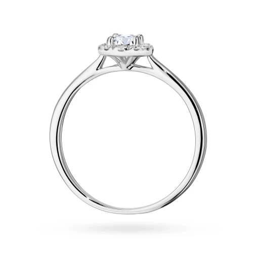 Pierścionek zaręczynowy z owalnym  kamieniem 0,30ct z białego złota Lab Diamonds