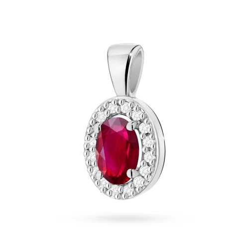 Zawieszka markiza z Rubinem 0,60ct białe złoto