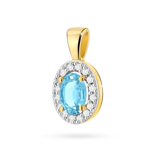 Zawieszka markiza z Topazem Swiss 0,50ct żółte  złoto