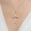 Srebrna zawieszka diamentowany różowy krzyżyk Z715-925-RS marko