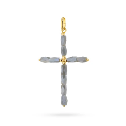Srebrna zawieszka diamentowany szary krzyżyk Z715-925-SZ marko