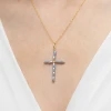 Srebrna zawieszka diamentowany szary krzyżyk Z715-925-SZ marko