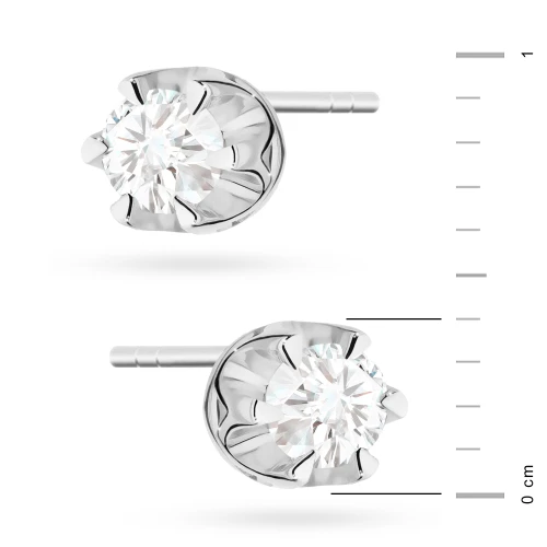 Klasyczne złote kolczyki z diamentami 2  x 0,12ct białe złoto