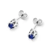 Klasyczne złote kolczyki z szafirami 2 x 0,15ct białe złoto K0032.B3.SAB.03 marko
