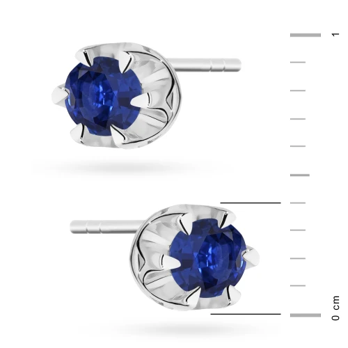 Klasyczne złote kolczyki z szafirami 2  x 0,15ct białe złoto