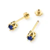 Klasyczne złote kolczyki z szafirami 2 x 0,15ct żółte złoto sztyft zakręcany labret K0032.Z3.SAB.08 marko