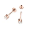 Klasyczne złote kolczyki z diamentami 2 x 0,10ct różowe złoto sztyft zakręcany labret K0034.R3.DIW.05 marko