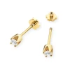 Złote kolczyki z brylantami 2 x 0,08ct klasyczne sztyft zakręcany labret K0034.Z3.DIW.04 marko