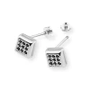 Kolczyki K0036 z czarnymi diamentami białe złoto sztyft zakręcany labret K0036.B3.DIB.02 marko